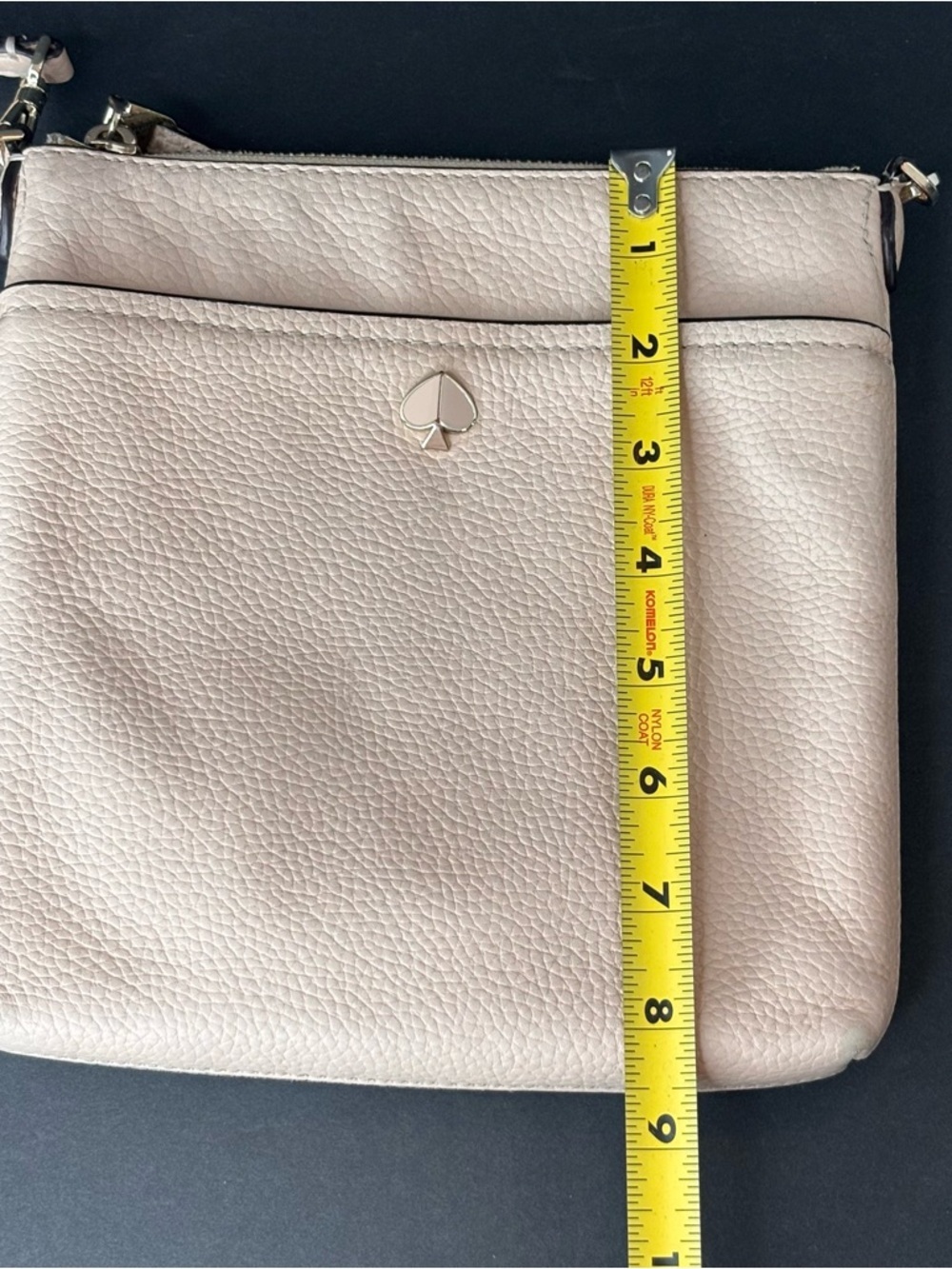 Kate Spade Polly Small Swing Pack Neutral Pink Pebbled Leather Crossbody Bag. - Picture 11 of 16